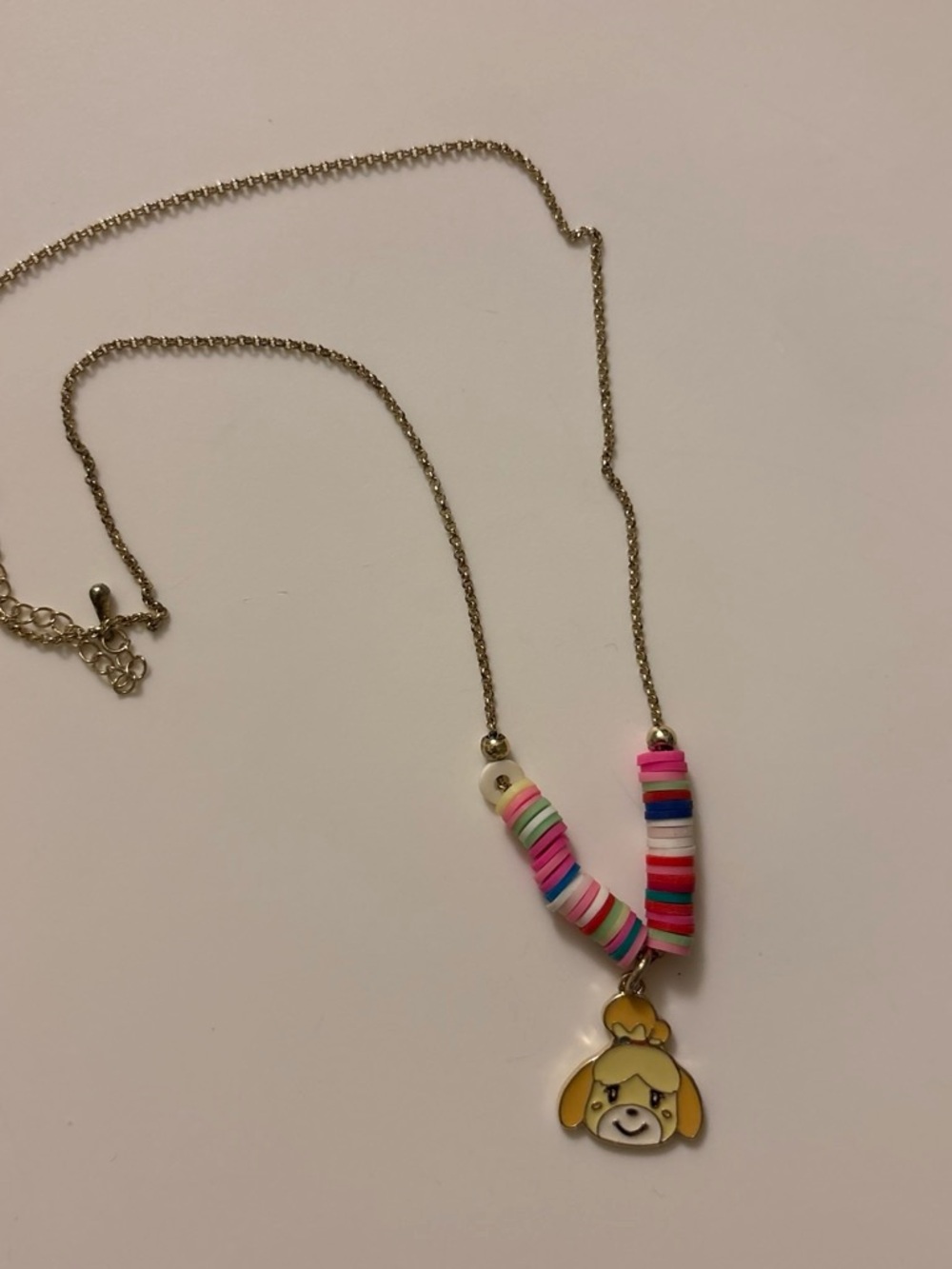 Cute Character Pendant Necklace with Colorful Disc Beads
